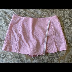 Pink seersucker skort
